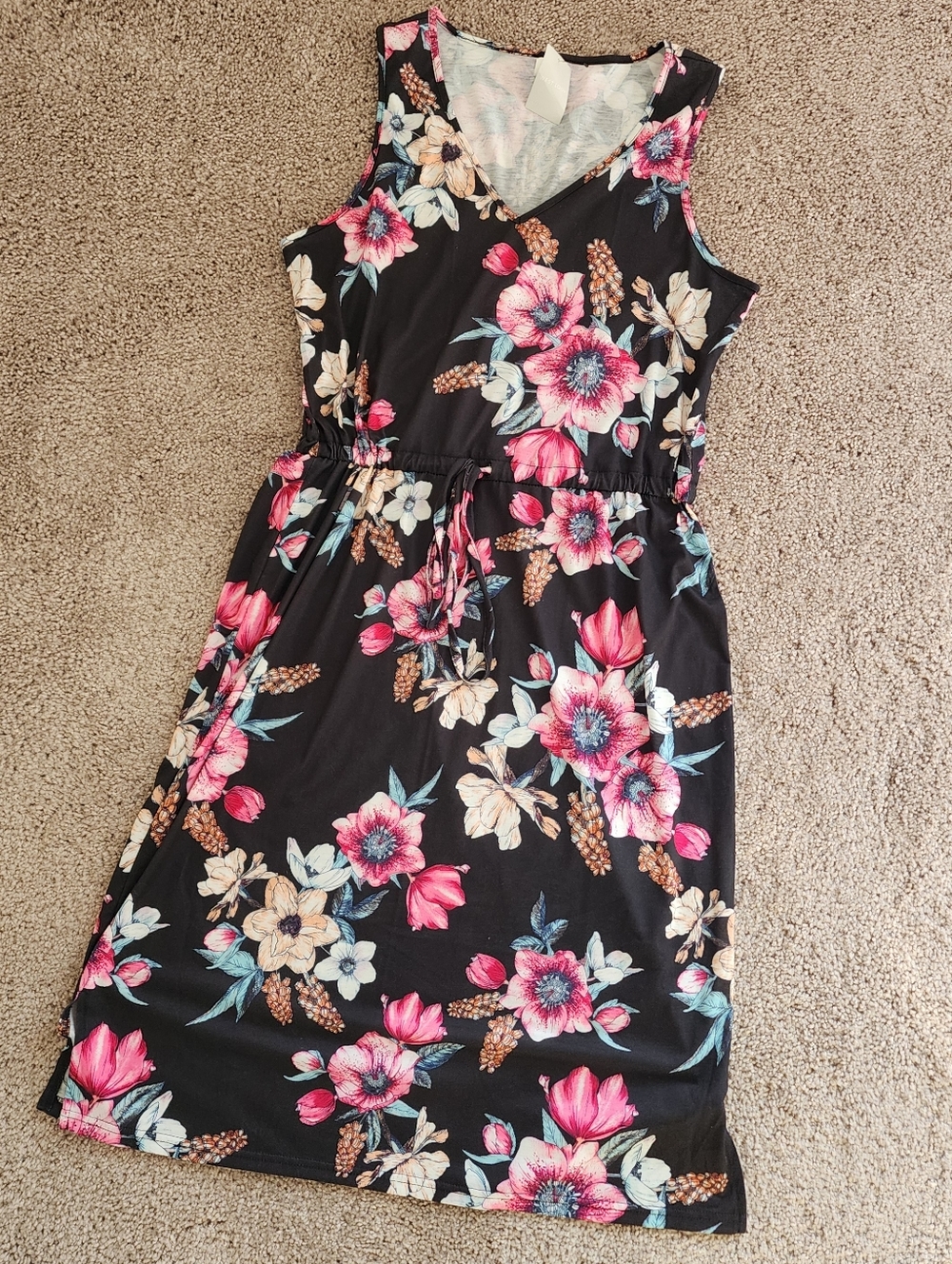 Floral drawstring dress